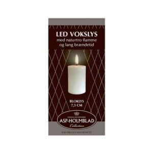 Asp-Holmblad LED-Voks bloklys