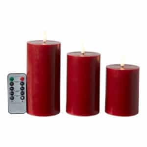 Conzept Electric LED bloklys 3D flamme 3-pak rød