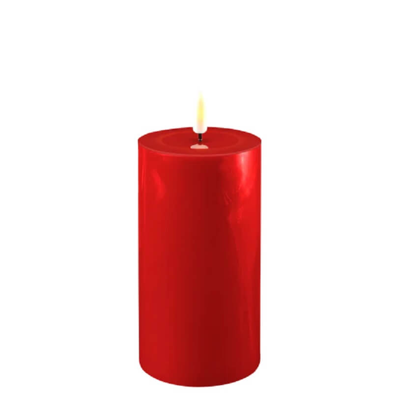 Conzept Electric LED bloklys 3D flamme H15 cm Rød