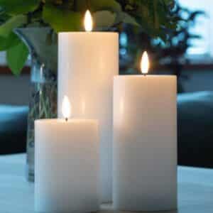 Conzept LED Bloklys 3D flamme opladelig chip 7,5x10 cm