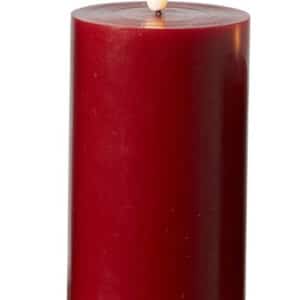 Da'core LED Bloklys med 3D flamme H10 cm Rød