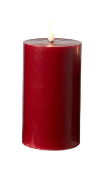 Da'core LED Bloklys med 3D flamme H10 cm Rød