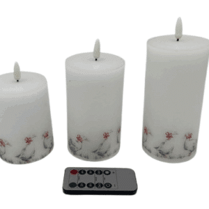 Da'core LED bloklys med 3D flamme 3-pak juleænder