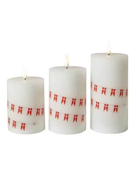 Da'core LED bloklys med flag 3-pak