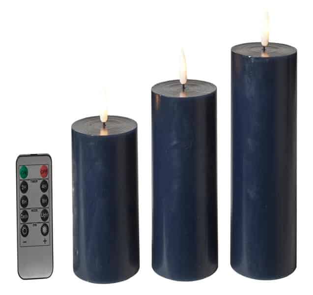 Da'core Led Bloklys flad top 3-pak Navy blå