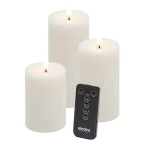 Eledea LED Bloklys 3-pak med Fjernbetjening