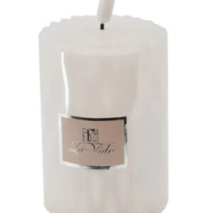 La Vida Pattern LED bloklys H10/Ø7 cm Hvid