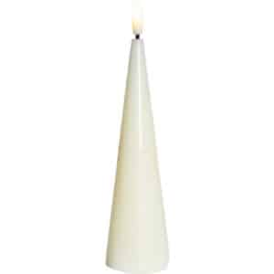 Sirius Sille kegle LED bloklys, batteri, råhvid, H17 cm