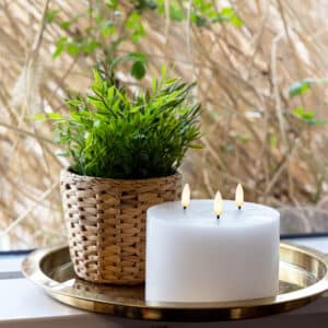 Skandi - LED Bloklys Ø15 cm - Hvid - 3 vægger