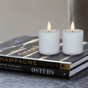 Skandi - LED Mini Bloklys - 2 Pak - Ø5 cm - Hvid