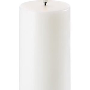 UYUNI LED Pillar Bloklys m. 3D flamme Ø7.8x20 cm