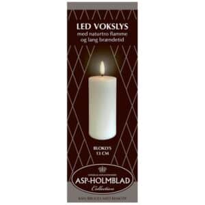 Asp-Holmblad LED-Voks bloklys