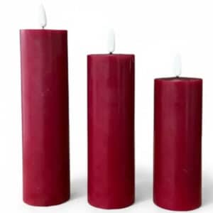 Da'core LED bloklys flad top rød 3-pak