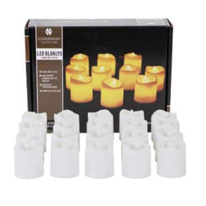 Pakke med 24 LED Bloklys Hygge og Sikkerhed i Dit Hjem inkl. batterier.