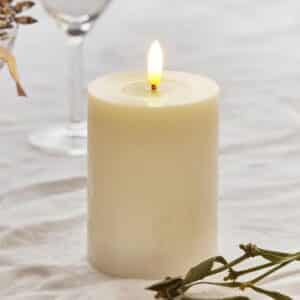 Sirius - Sille Lak Bloklys, Ø7,5 x H10 cm Elfenben