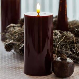 Sirius - Sille Lak Bloklys, Ø7,5 x H15 cm Bordeaux