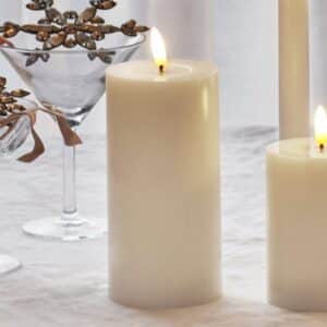 Sirius - Sille Lak Bloklys, Ø7,5 x H15 cm Elfenben