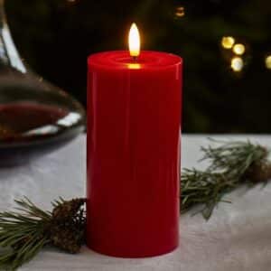 Sirius - Sille Lak Bloklys, Ø7,5 x H15 cm, Rød