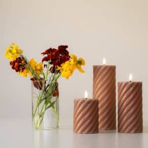 Vega LED bloklys Ø7,5 X 10-15-20cm 3stk farvet mix selv