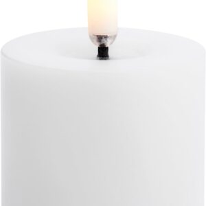 LED Pillar Candle, Nordic White, Smooth, 5x4,5 cm