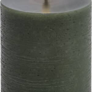 LED Pillar Candle, Olive Green, Rustic, 7,8 x 10,1 cm 4/24