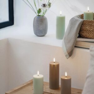 LED Pillar Candle, Sandstone, Smooth, 5,8x10,1 cm