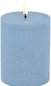 LED Pillar Candle, Sky Blue, Rustic, 7,8x10,1 cm
