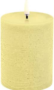 LED Pillar Candle, Wheat Yellow, Rustic, 7,8x10,1 cm