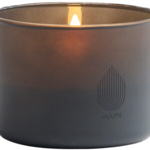 LED Rechargeable Glass Candle, Grey, 8,2x6 cm