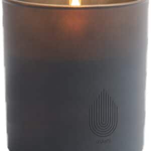 LED Rechargeable Glass Candle, Grey, 9,2x10,2 cm