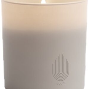 LED Rechargeable Glass Candle, Sandstone, 9,2x10,2 cm