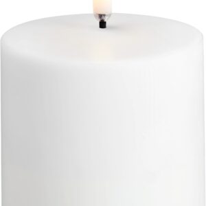 LED Rechargeable Pillar, White Plain, 6,8x6,8 cm