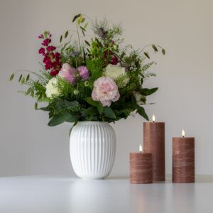 Luna LED bloklys Ø7,5 X 10-15-20cm 3stk. Kastanje