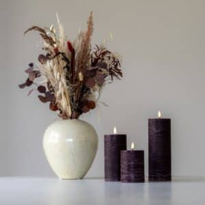 Luna LED bloklys Ø7,5 X 10-15-20cm 3stk. Lavendel