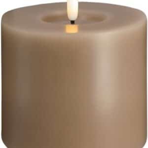 Moods & More LED Pillar Candles, Silk, Melted, Sand, 99x10