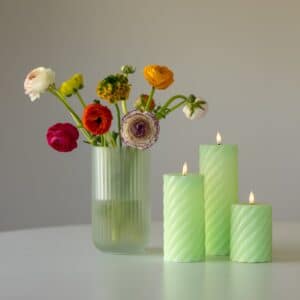 Vega LED bloklys Ø7,5 X 10-15-20cm 3stk mint