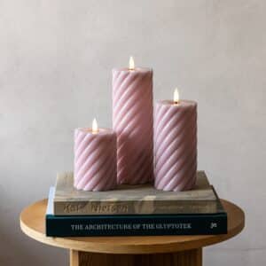 Vega LED bloklys Ø7,5 X 10-15-20cm 3stk rosa