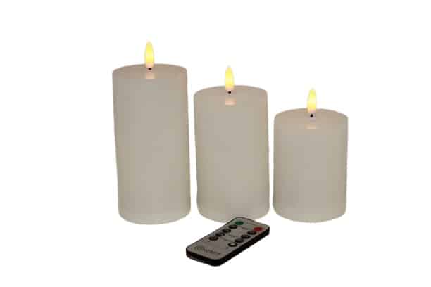 Conzept LED Bloklys 3D opladelig 3 stk med remote